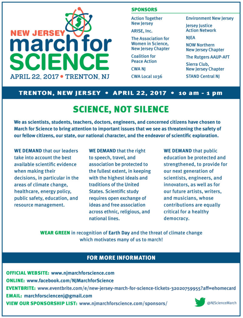 NJ March for Science April 22, 2017